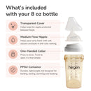 Hegen PPSU Anti-Colic Baby Bottle - 3 to 6 Months - 240ml/8oz - Pink - 2-Pack