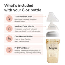 Hegen PPSU Anti-Colic Baby Bottle - 3 to 6 Months - 240ml/8oz - Purple - 2-Pack