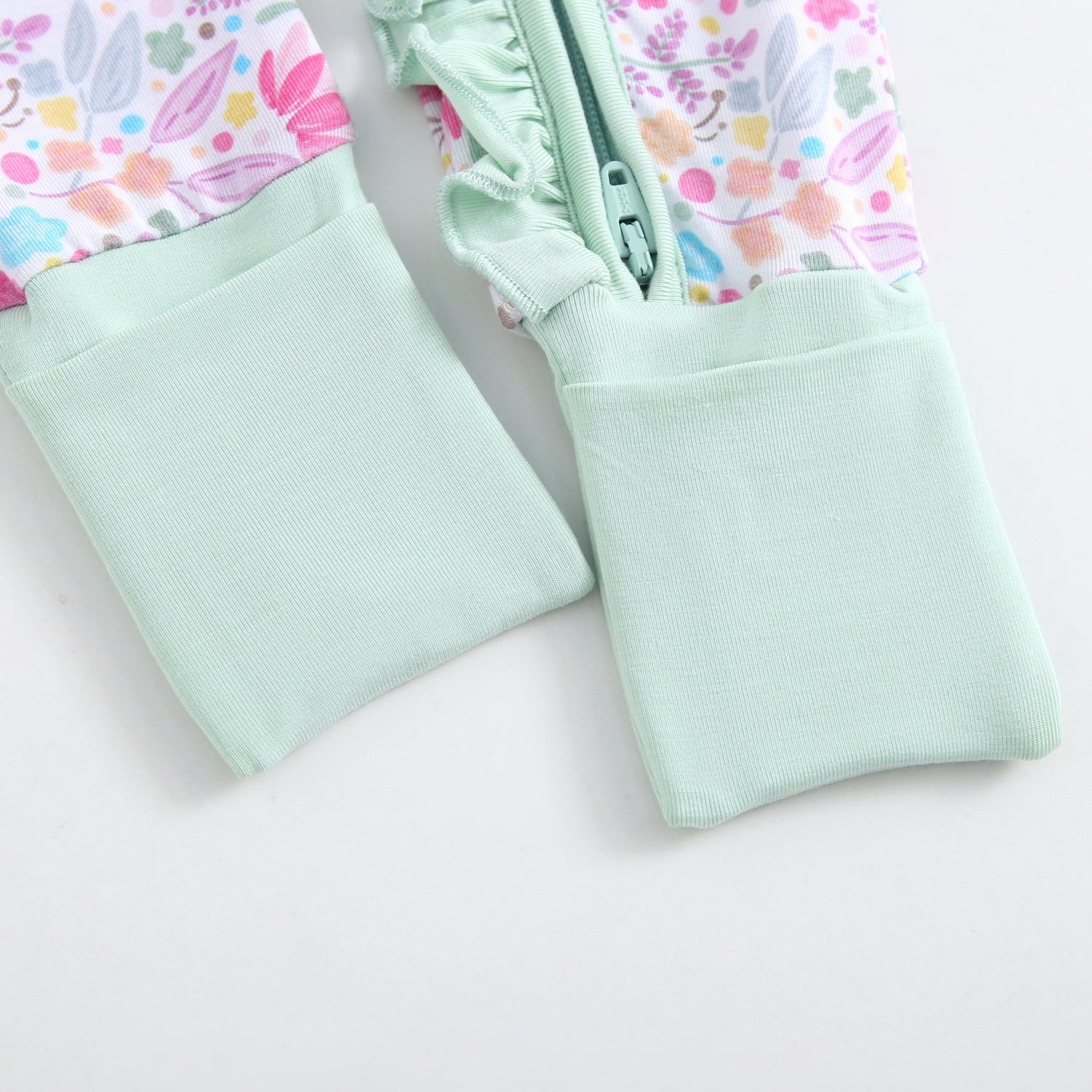 Tiny Blooms Ruffled Zippered Baby Romper