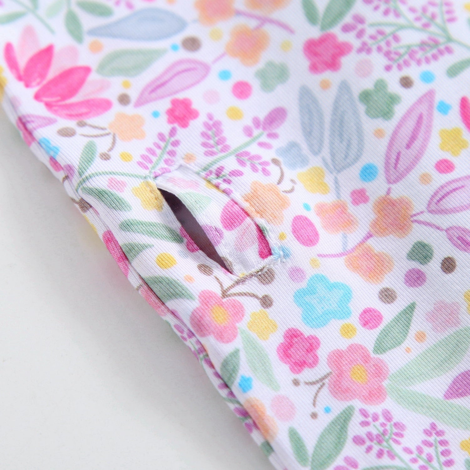 Tiny Blooms Ruffled Zippered Baby Romper
