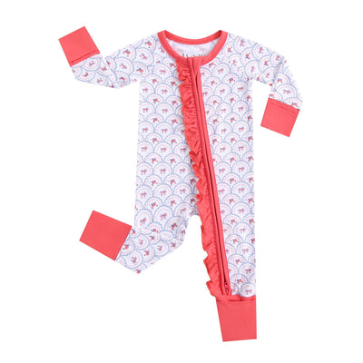 Liberty & Lace Ruffled Zippered Baby Romper