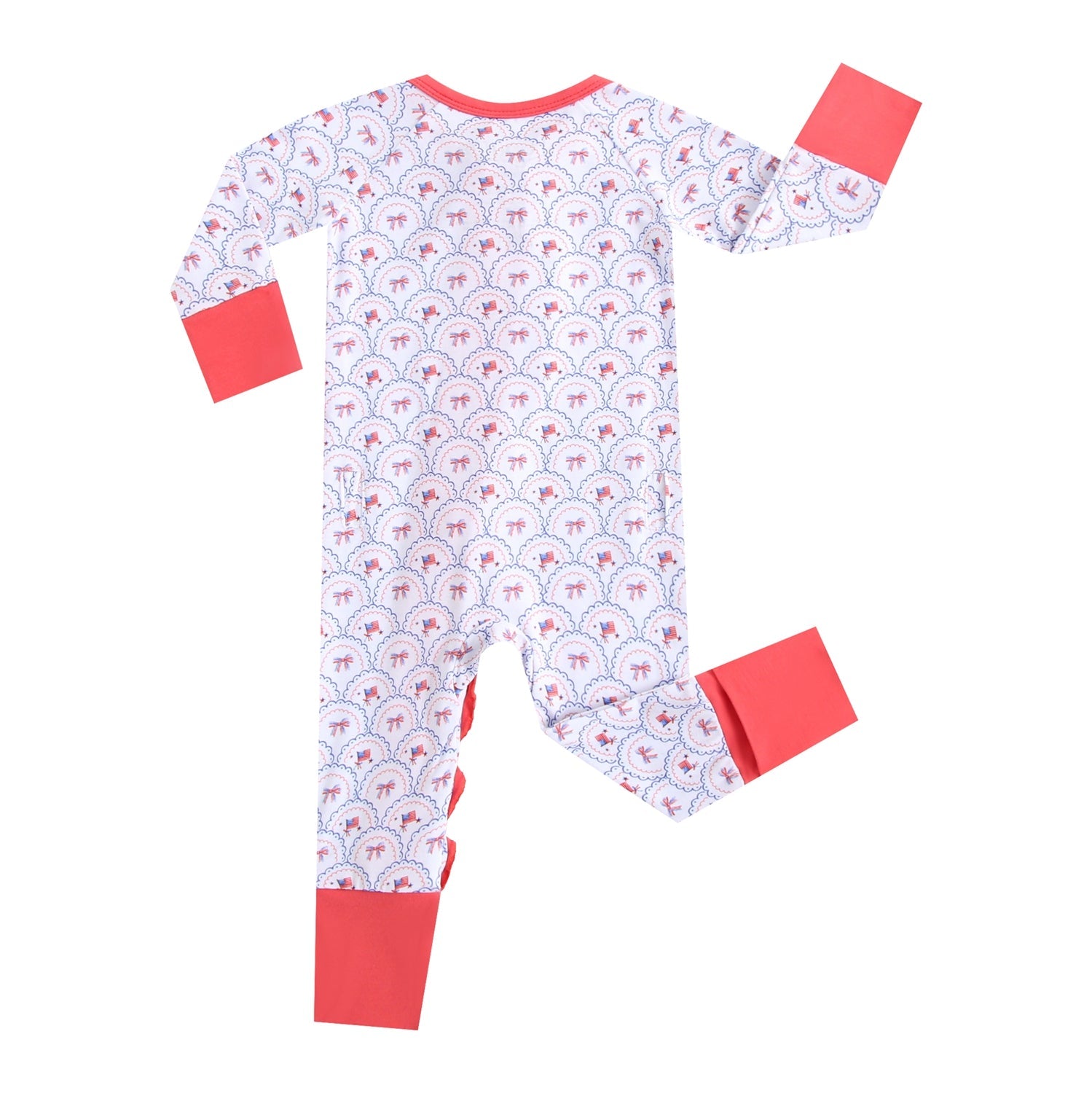 Liberty & Lace Ruffled Zippered Baby Romper