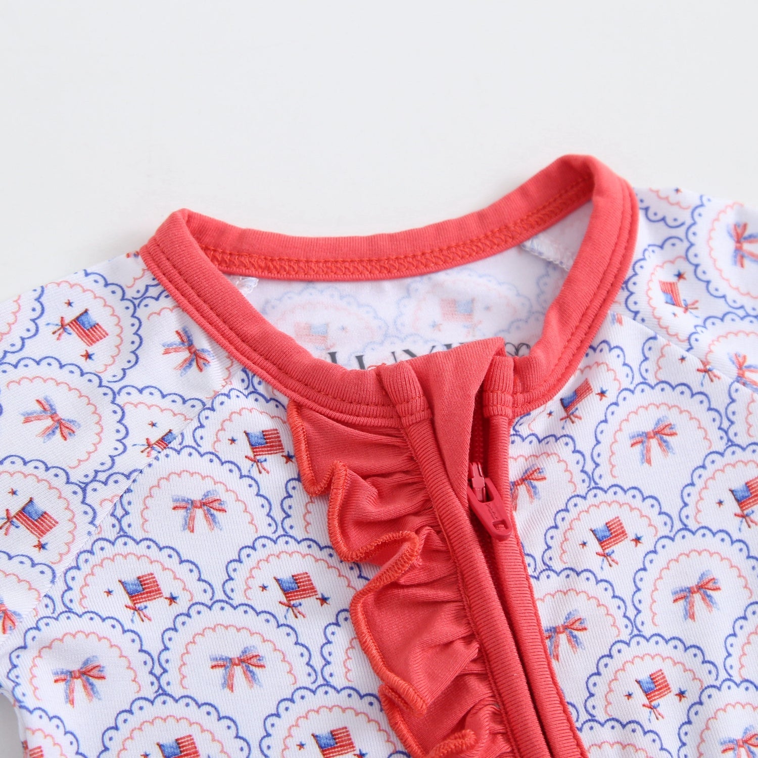 Liberty & Lace Ruffled Zippered Baby Romper