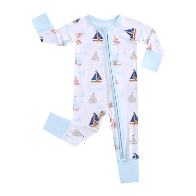 Ruff Waves Zippered Baby Romper