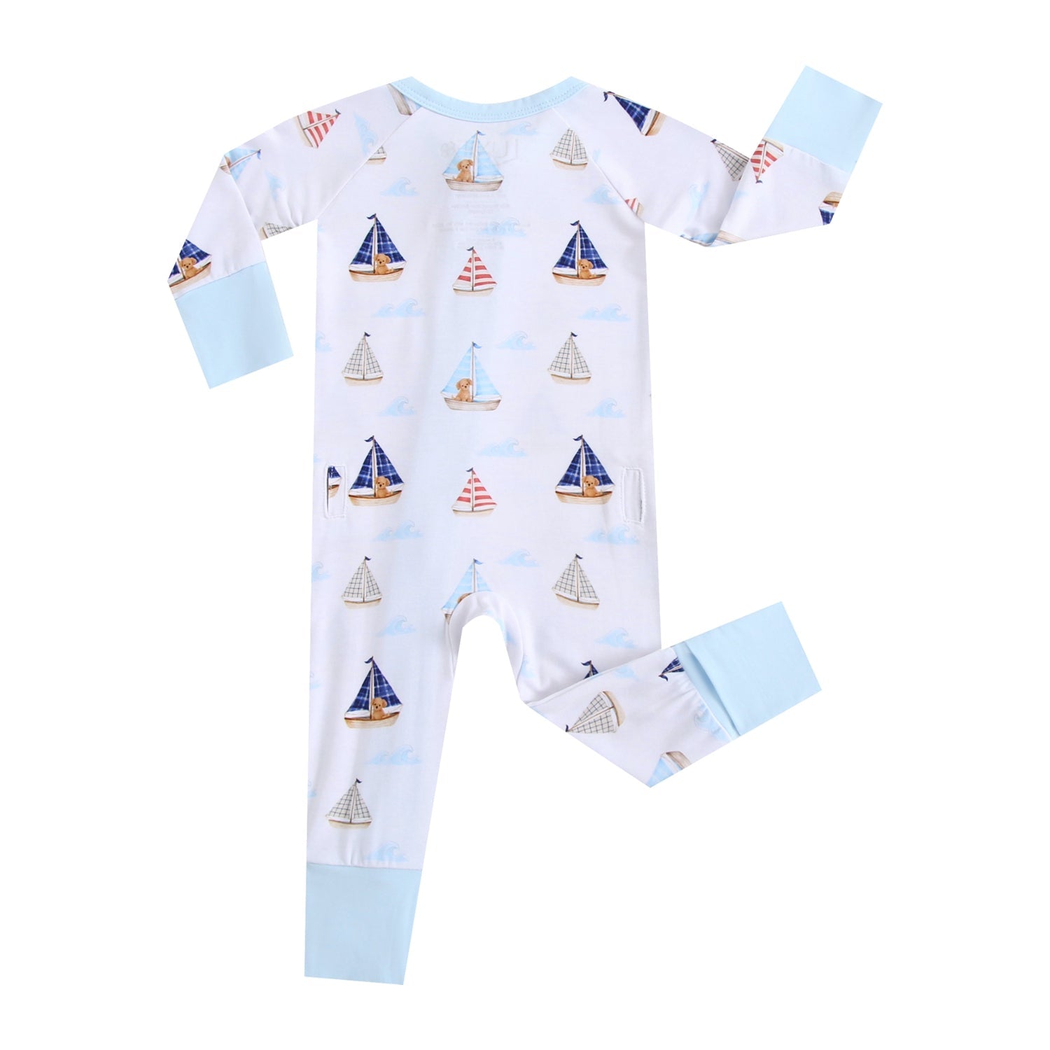 Ruff Waves Zippered Baby Romper