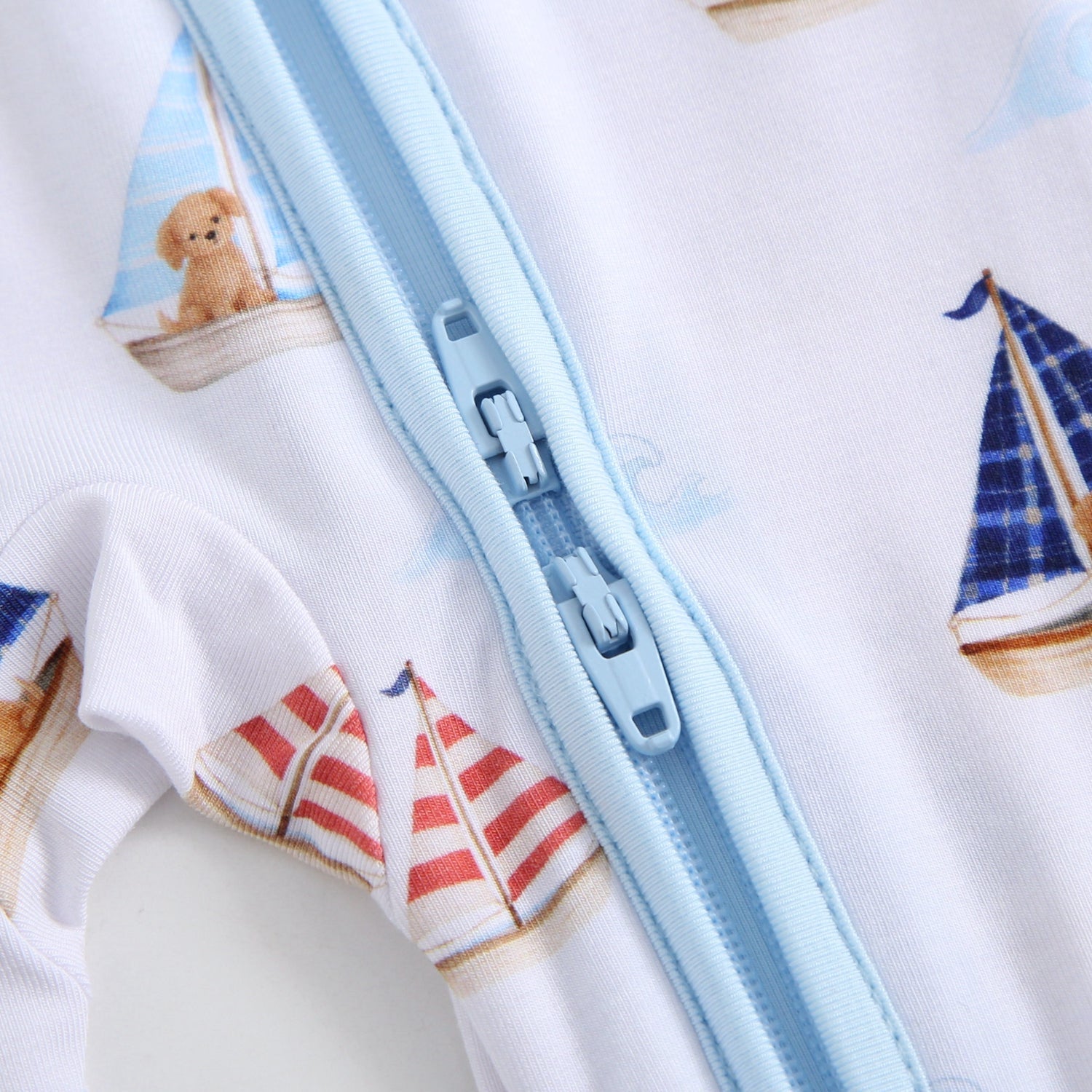 Ruff Waves Zippered Baby Romper
