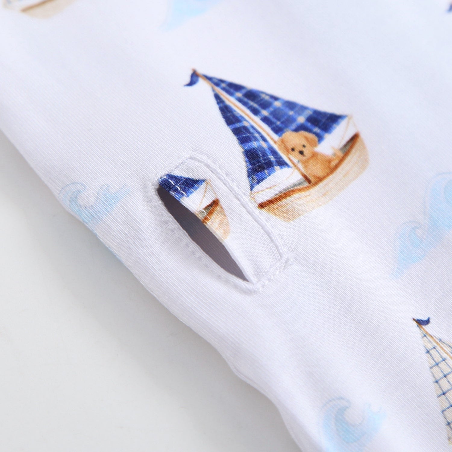 Ruff Waves Zippered Baby Romper