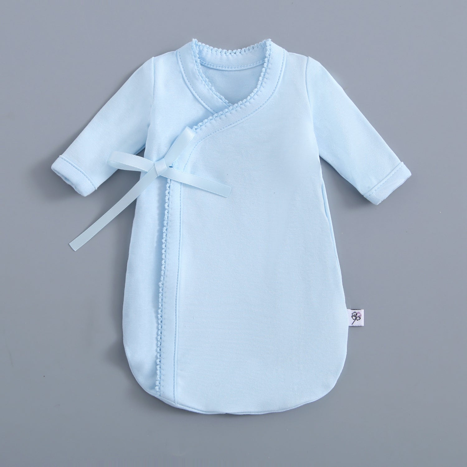 Light Blue Bereavement Gown & Hat Set