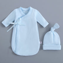 Light Blue Bereavement Gown & Hat Set