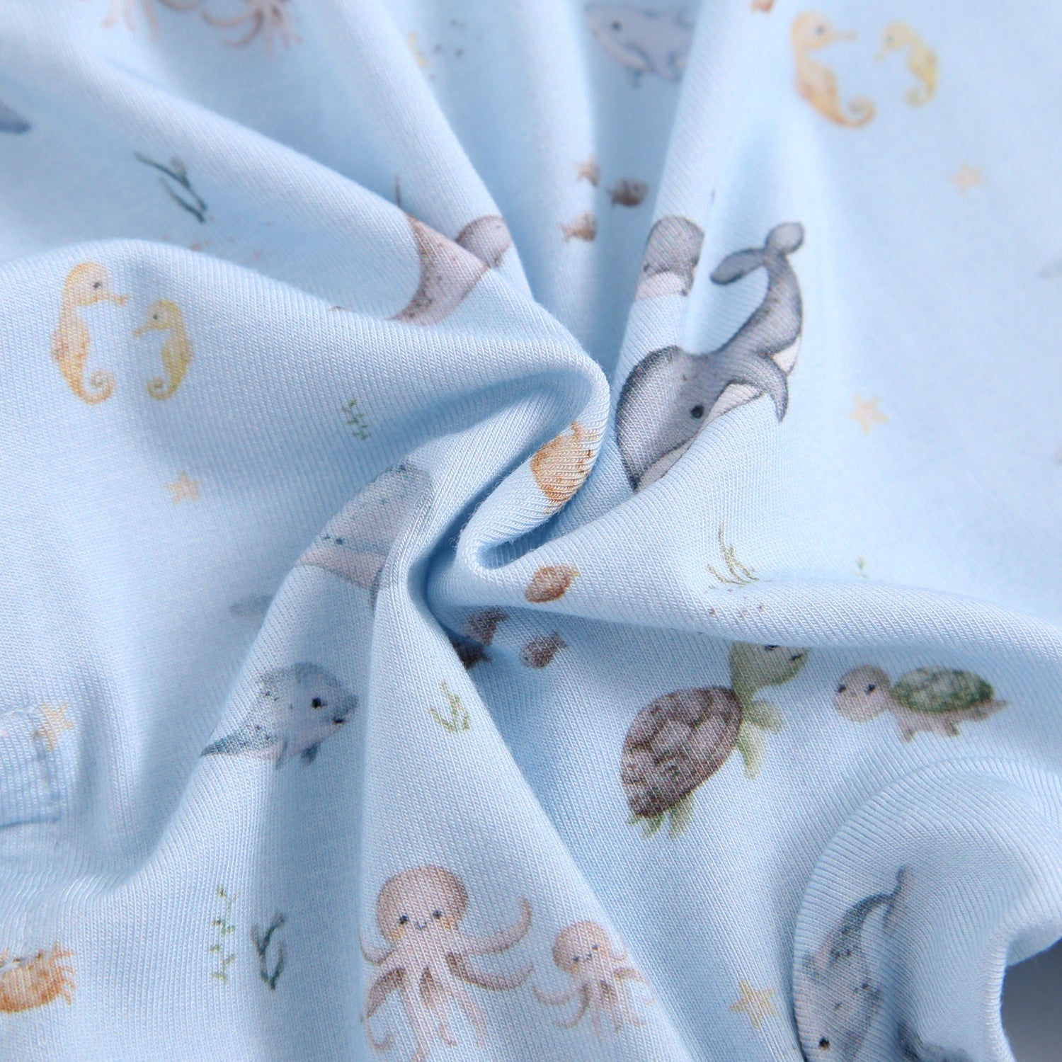 Sea of Love Zippered Baby Romper