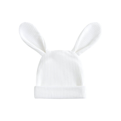 Snow Ribbed Baby Bunny Beanie Hat