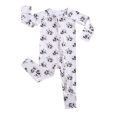 Lucky Panda Zippered Baby Romper