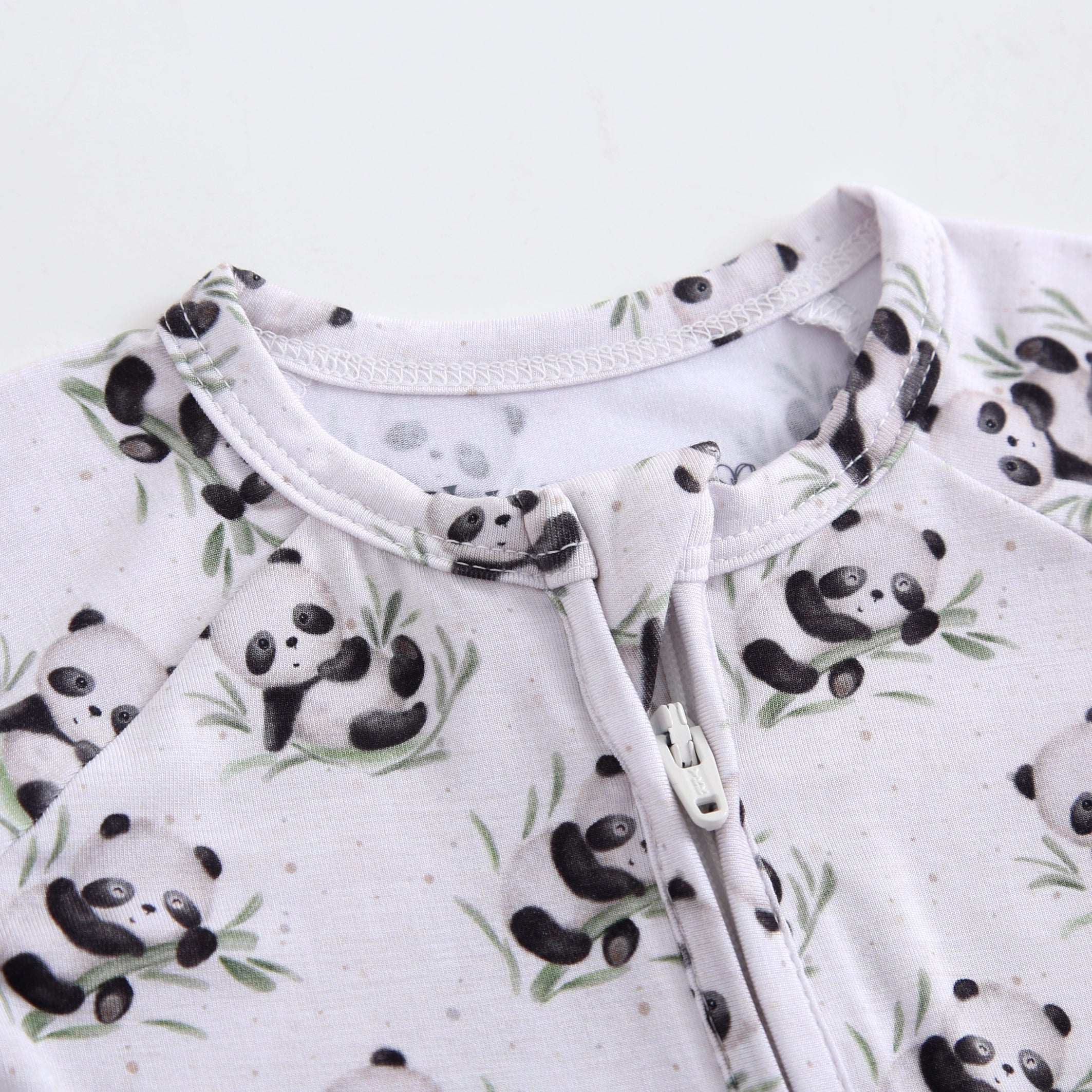 Lucky Panda Zippered Baby Romper