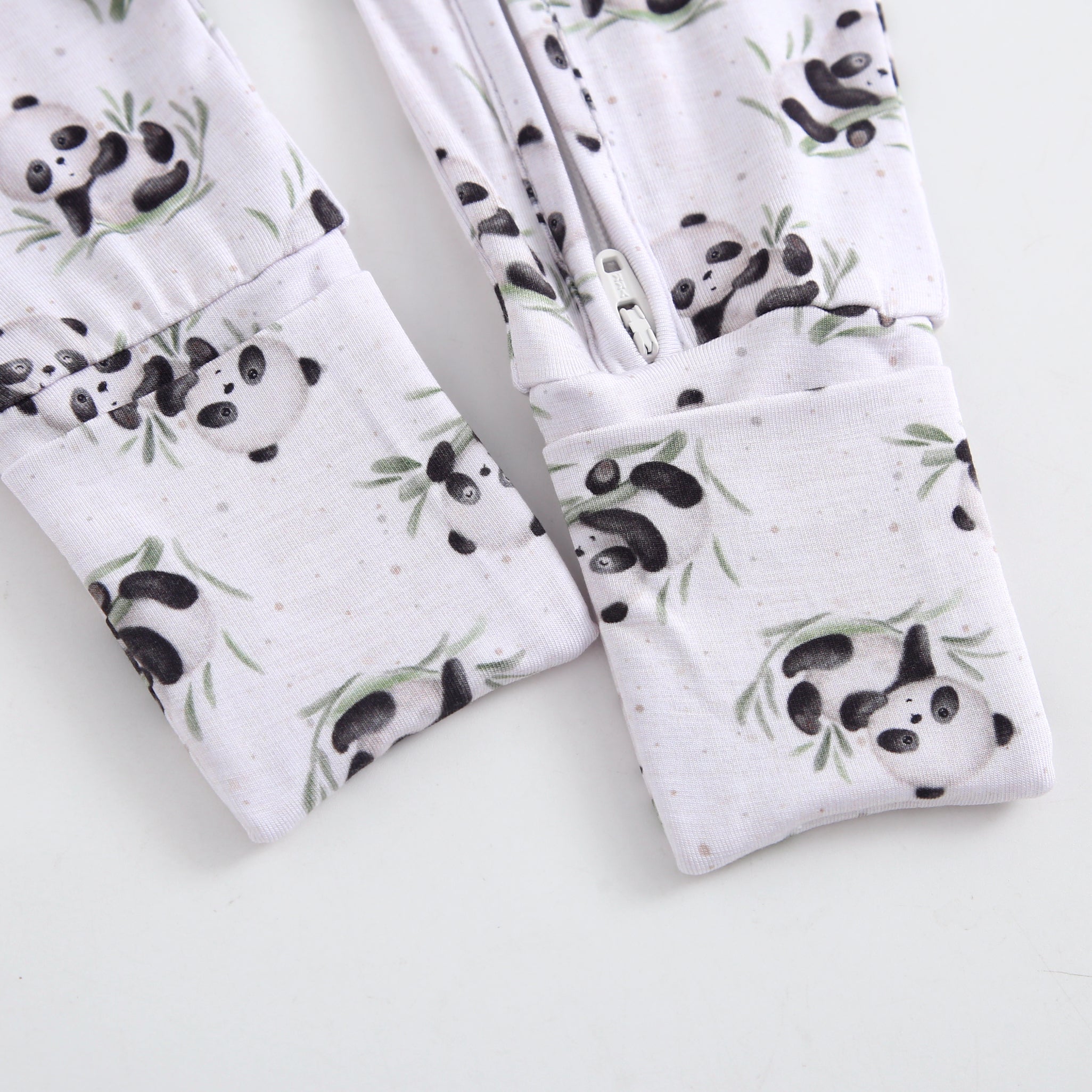 Lucky Panda Zippered Baby Romper