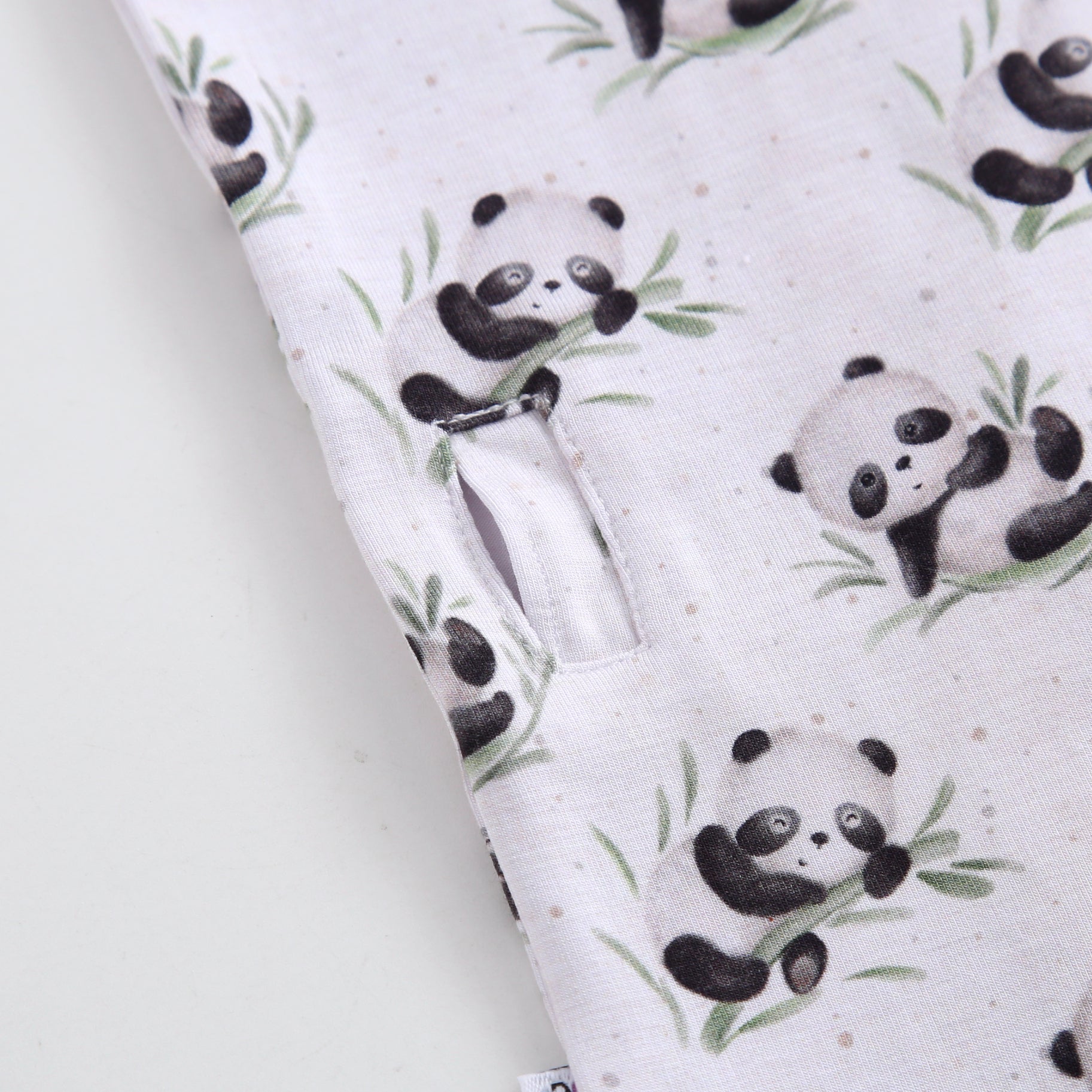 Lucky Panda Zippered Baby Romper