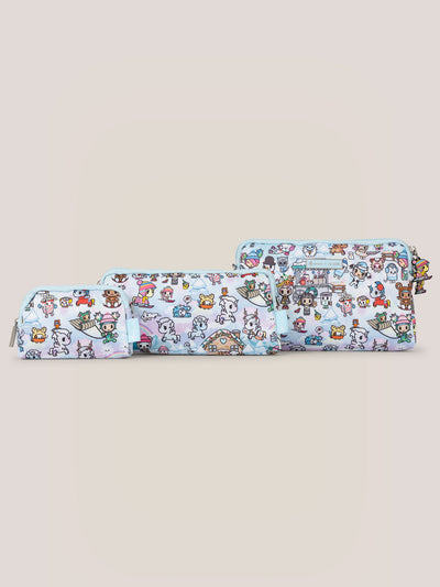 tokidoki Snow Day Be Set 3-Piece Pouch Set, Ice Blue Image 1