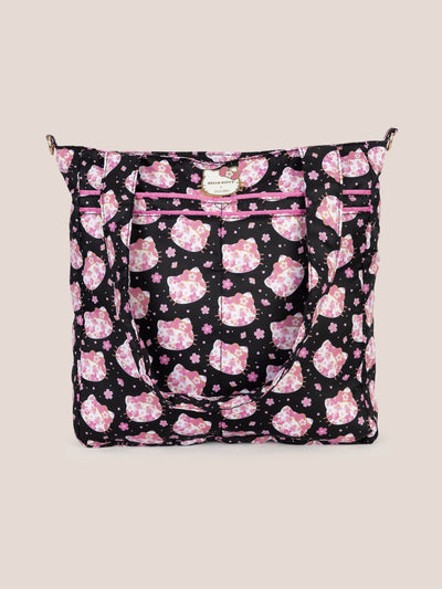 Hello Kitty × JuJuBe Cherry Blossoms Be Light Diaper Bag Tote, Black and Pink Image 1
