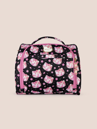 Hello Kitty × JuJuBe Cherry Blossoms Insulated Bottle Bag, Black and Pink Image 1