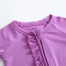 Luxie Lavender Ruffled Zipper Baby Romper