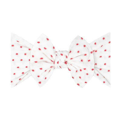 Baby Bling Bows white and red dot patterned shabby knot headband