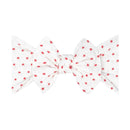 PATTERNED SHABBY KNOT: white / red dot