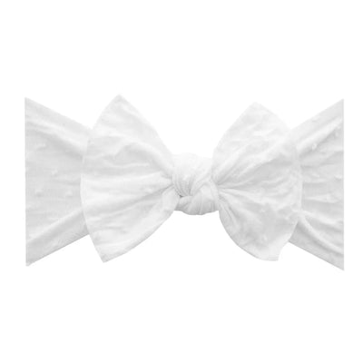 Baby Bling Bows white dot patterned shabby knot headband