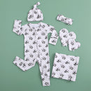 Lucky Panda Zippered Baby Romper