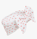 PATTERNED SHABBY KNOT: white / red dot