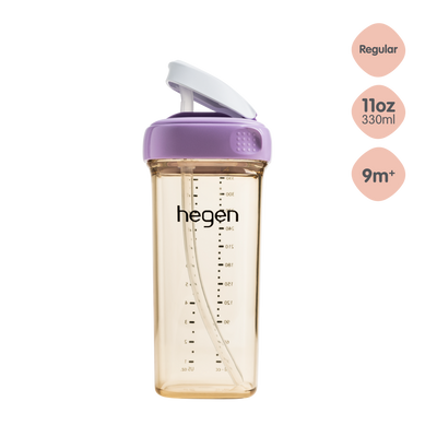Hegen PPSU Straw Cup - 9 Months Plus - 330ml/11oz - Purple