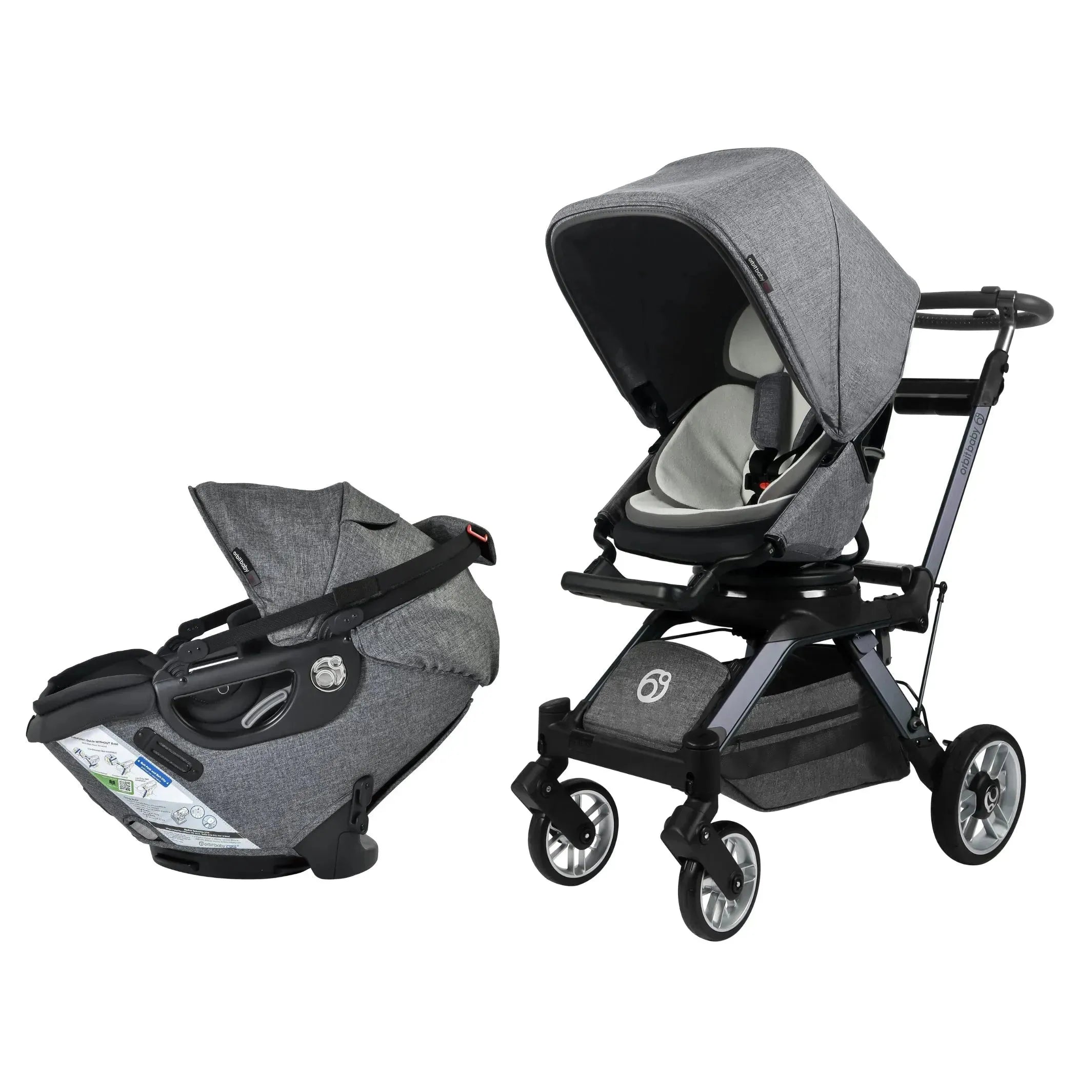 stroll and ride travel system Orbit Baby G5 Stroll and Ride Travel System Titanium / Melange Grey