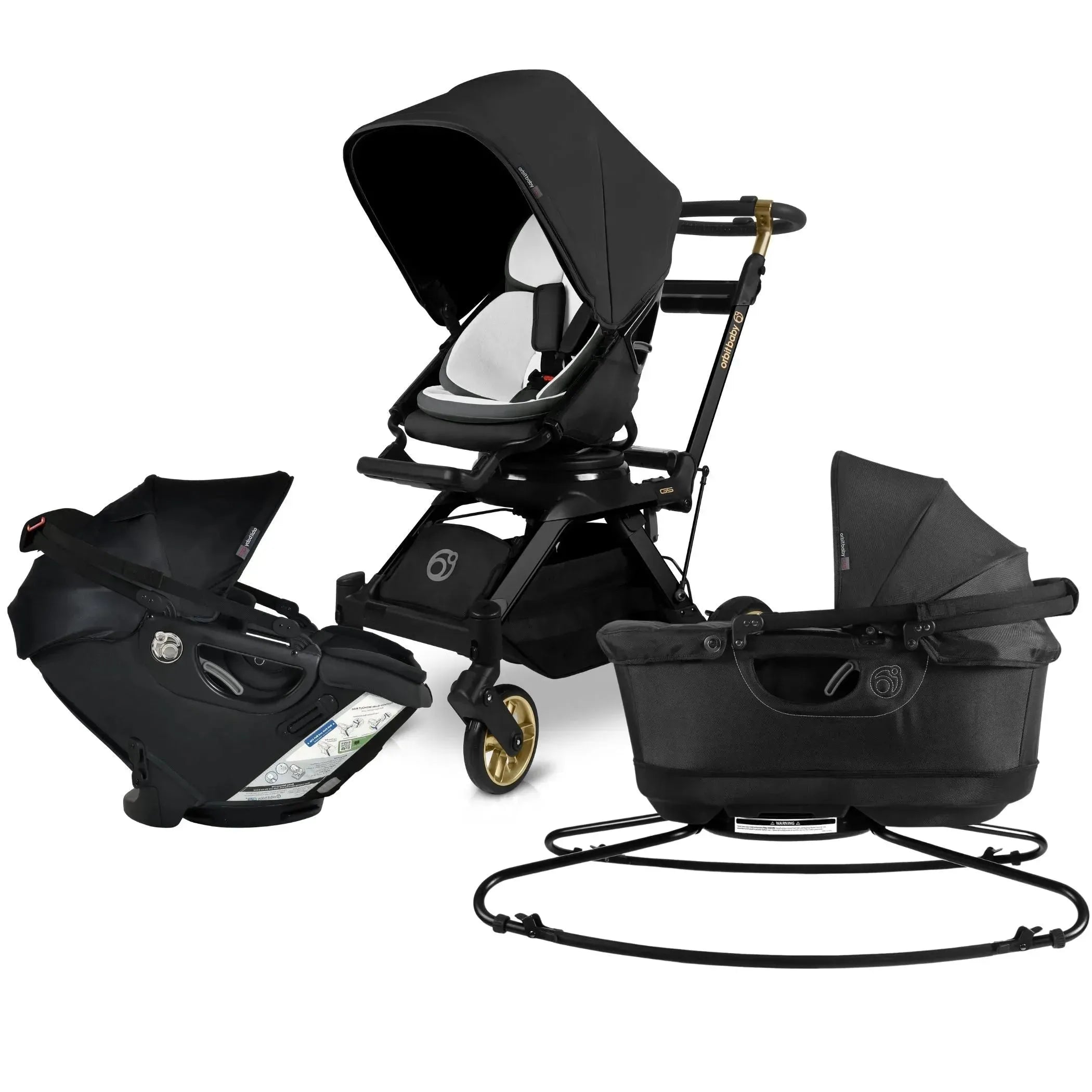 Orbit Baby G5 Stroll, Sleep, and Ride Travel System Black / Merino Wool