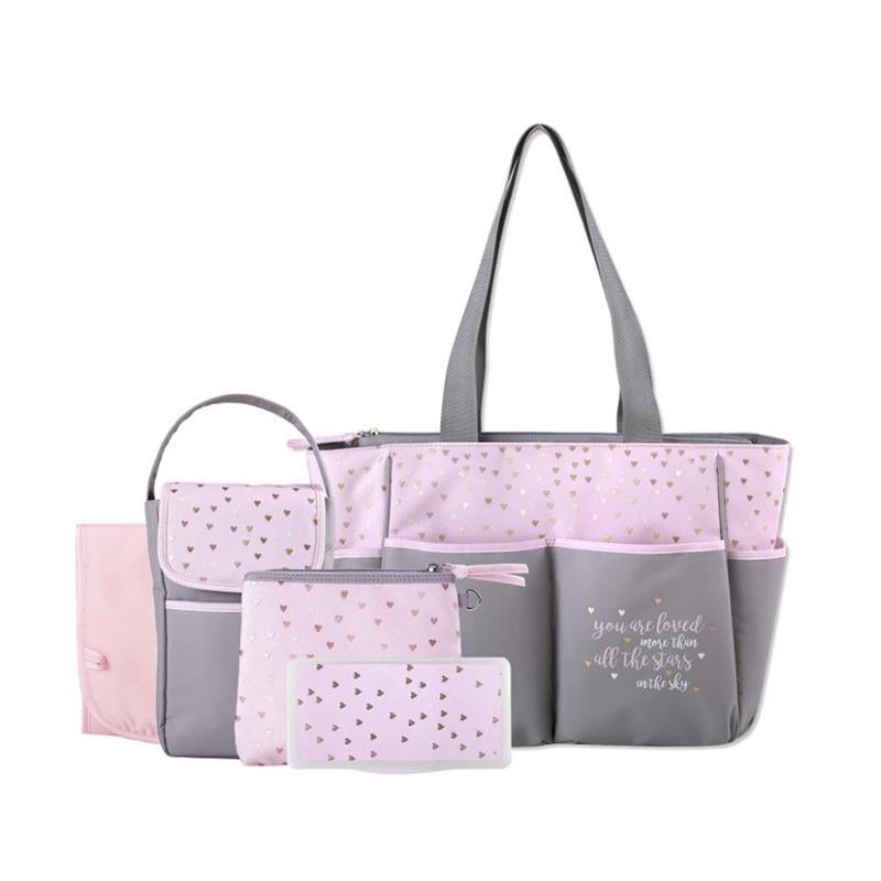 A.D. Sutton - 5Pk Baby Essentials Diaper Bag Set, Pink Image 1