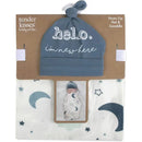 A.D Sutton - Baby Cotton Swaddle Blanket Wrap with Headband or Hat Set, Hello I'm New Here Image 1