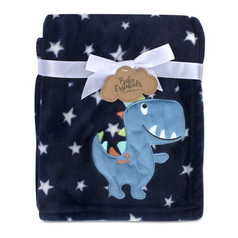 A.D. Sutton - Baby Essentials Plush Blanket, Dino Blue Image 1