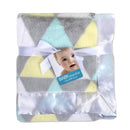 A.D. Sutton - Plush Unisex Triangle Print Blanket With Satin Trim Multi Image 1