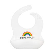 About Face Designs Soft Silicone Baby Bib Rainbow Pride & Joy, White Image 1