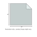 Silky soft Aden + Anais swaddle measuring 47” by 47”, illustration indicates product shape may vary.
