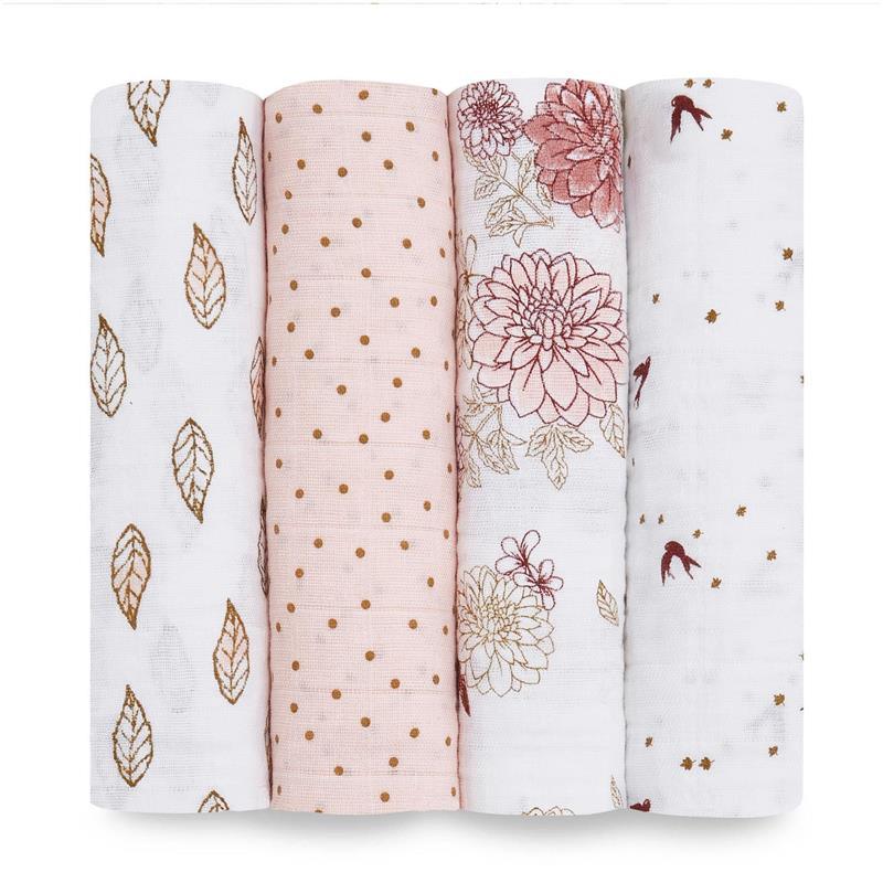 Aden + Anais 4-pack Dahlia Muslin Swaddle Blankets Image 1