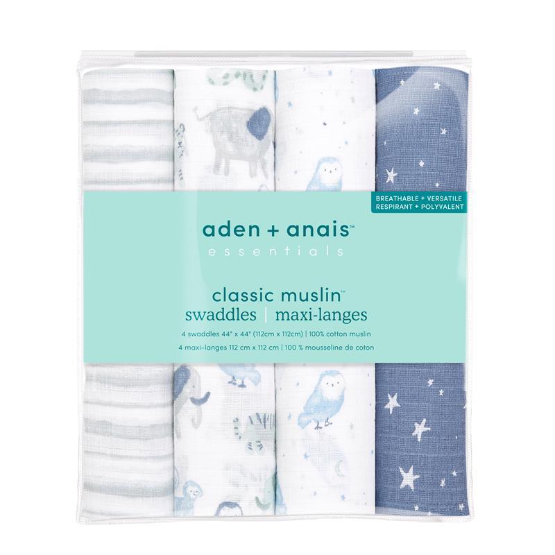 Aden + Anais - 4 Pk Muslin Swaddles, Time To Dream Image 3