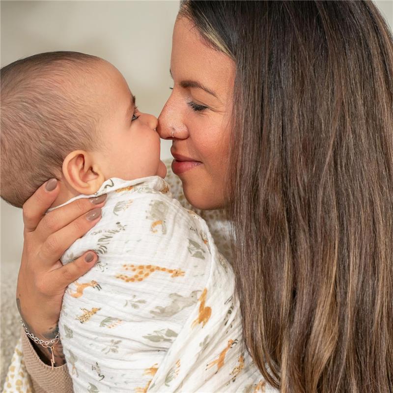 Aden + Anais - 4Pk Essentials Cotton Muslin Swaddle, Giraffe Safari Image 4