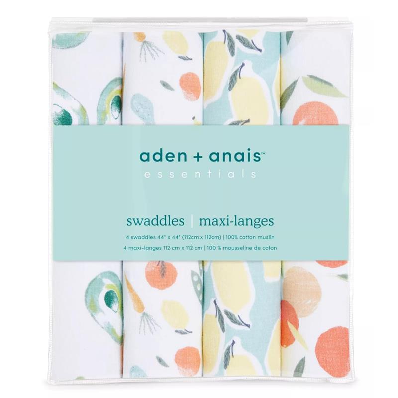 Aden + Anais - 4Pk Essentials Muslin Swaddle Blankets, Farm to Table Image 2