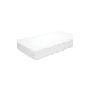 Aden + Anais white crib sheet designed for standard crib mattresses, featuring a smooth, soft fabric.