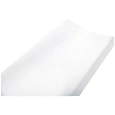 Aden + Anais white changing pad cover featuring a soft, textured design, ideal for nursery use.