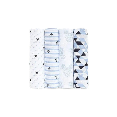 Aden + Anais - Disney Baby Swaddle, Graphic Mickey 4 Pack.
