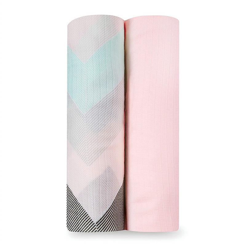 Aden + Anais Silky Soft Swaddles Ziggy Pink 2-Pack Image 1