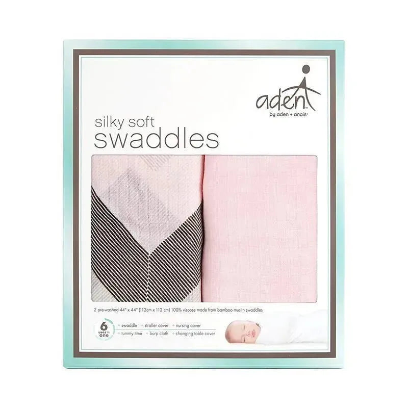 Aden Anais Silky Soft Swaddles Ziggy Pink 2-Pack