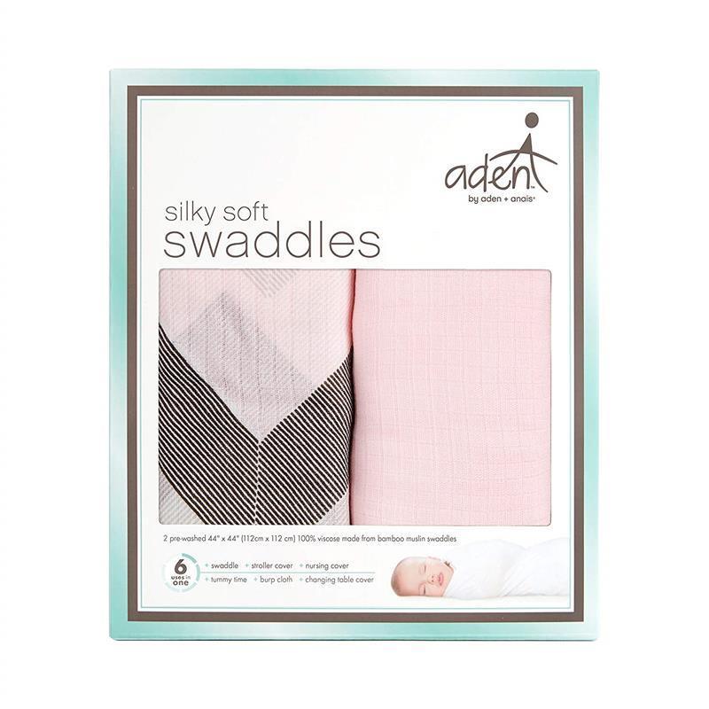 Aden + Anais Silky Soft Swaddles Ziggy Pink 2-Pack Image 2