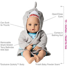 Adora - Bath Toy Baby Doll in Baby Shark Themed Bathrobe Image 2