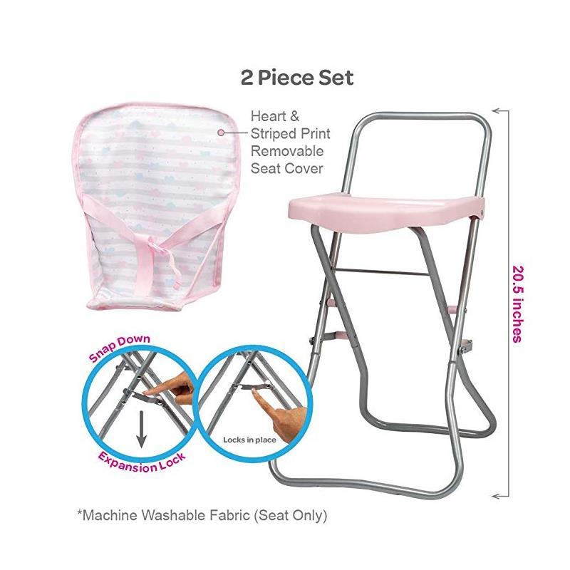 Adora High Chair Accessories Baby Pink for Baby Dolls Image 4
