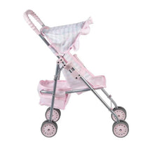 Adora - Pastel Pink Heart Baby Doll Stroller with Umbrella Shade & Ruffle Trim Image 2